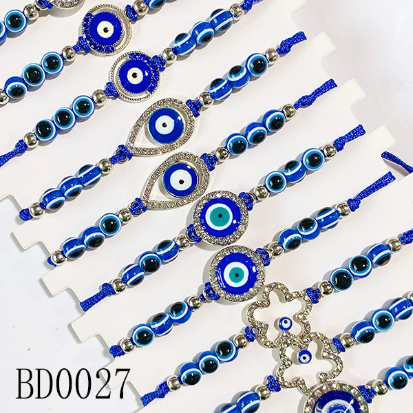 Evil Eyes Zircon Blue Series Bracelet (a set 12pcs) BD0027-28