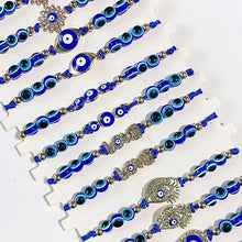 Load image into Gallery viewer, Evil Eyes  Blue Series Zircon Bracelet (a set 12pcs) BD0029