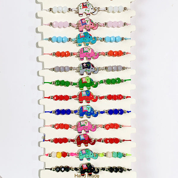 Different Color Elephant Enamel  Bracelet (a set 12pcs) BD0030