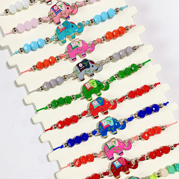 Different Color Elephant Enamel  Bracelet (a set 12pcs) BD0030