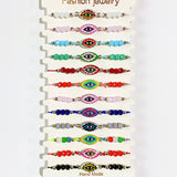 Different Color Evil Eyes Enamel  Bracelet (a set 12pcs) BD0032