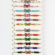 Load image into Gallery viewer, Different Color Butterfly Enamel  Bracelet (a set 12pcs) BD0034