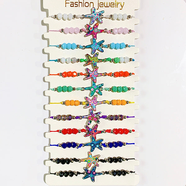 Different Color  starfish Enamel  Bracelet (a set 12pcs) BD0040