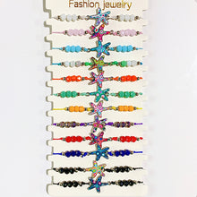 Load image into Gallery viewer, Different Color  starfish Enamel  Bracelet (a set 12pcs) BD0040