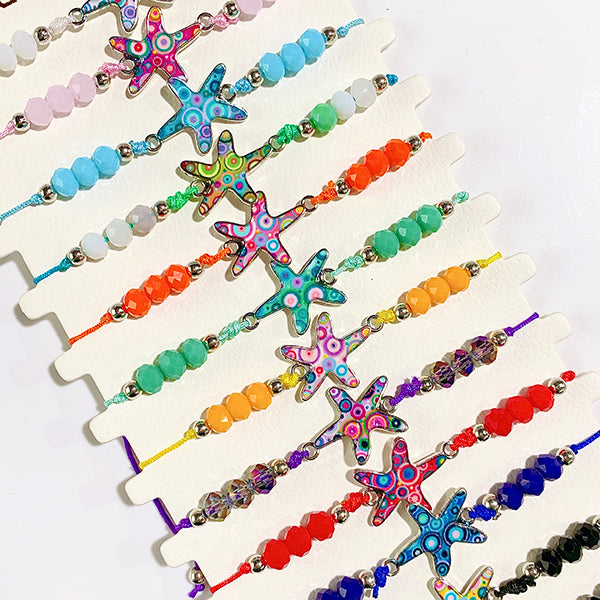 Different Color  starfish Enamel  Bracelet (a set 12pcs) BD0040