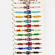 Load image into Gallery viewer, Different Color  Owl Enamel  Bracelet (a set 12pcs) BD0041