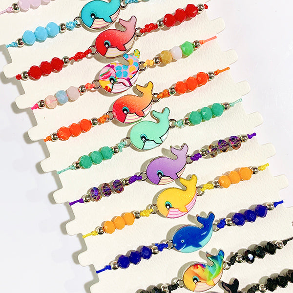 Different Color  Dolphin Enamel  Bracelet (a set 12pcs) BD0042