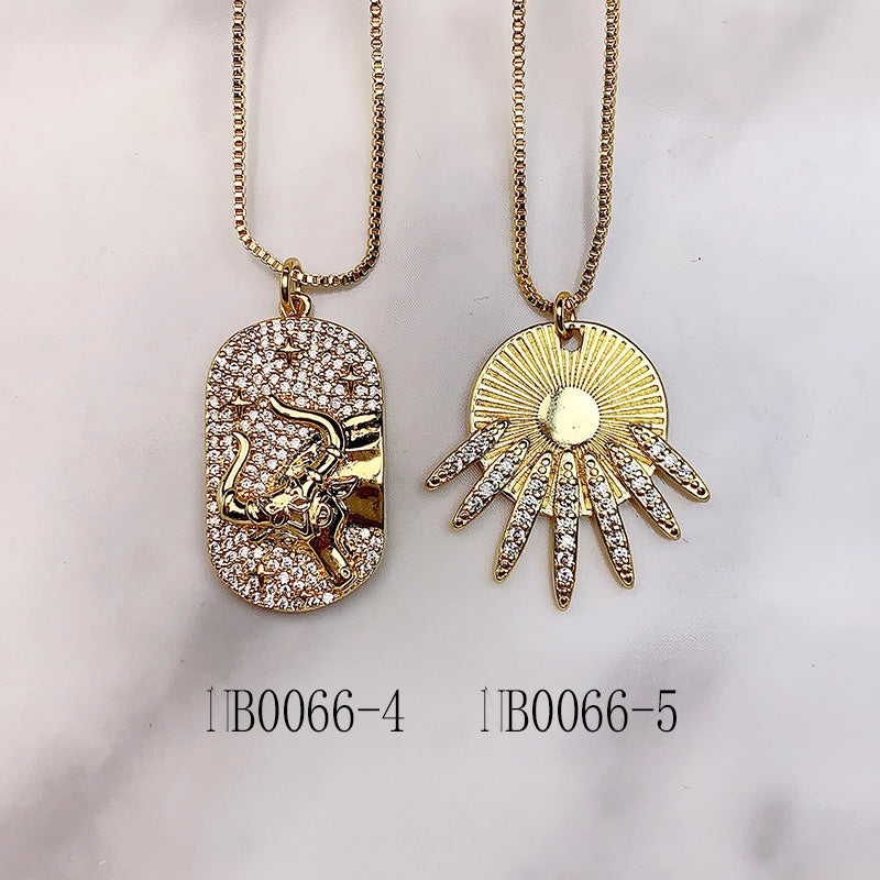 Stainless Steel Virgin Mary  Pendant Zircon Necklace NB0066