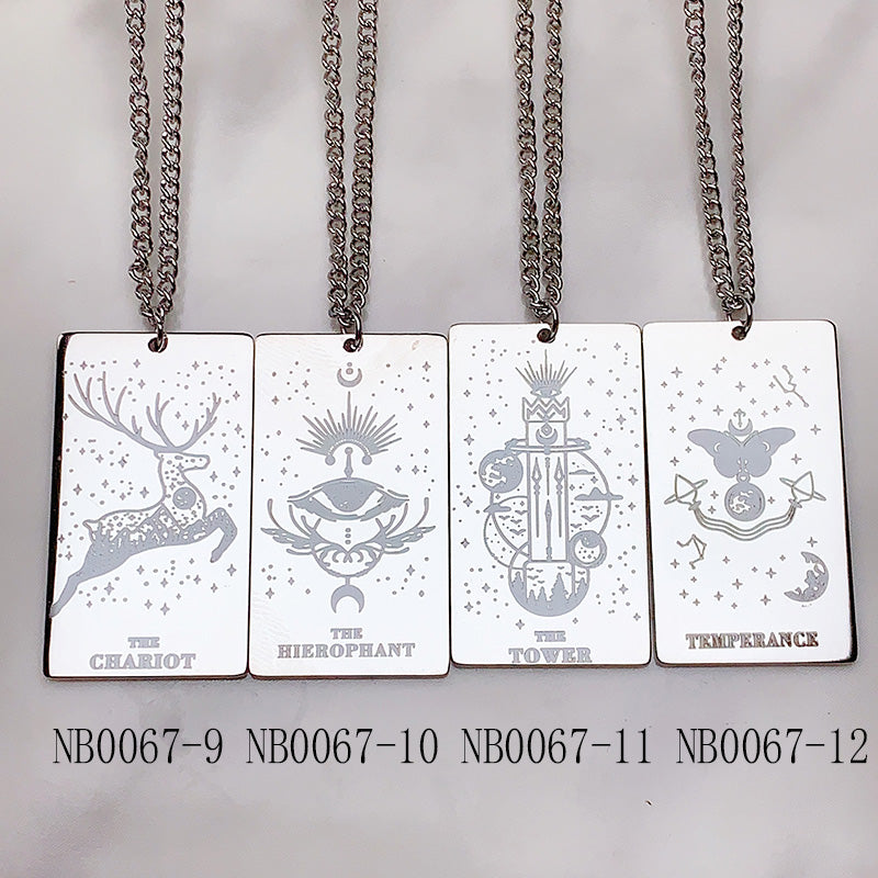 Stainless Steel Tarot series Pendant Necklace NB0067