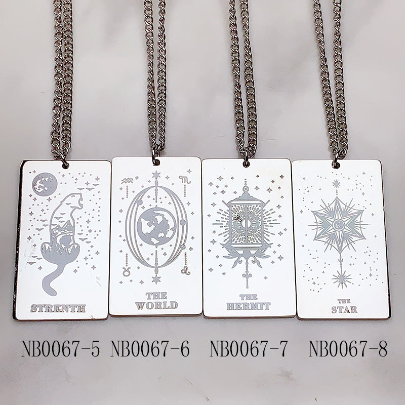 Stainless Steel Tarot series Pendant Necklace NB0067