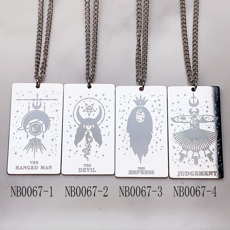 Stainless Steel Tarot series Pendant Necklace NB0067