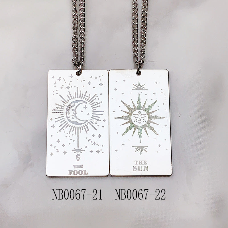 Stainless Steel Tarot series Pendant Necklace NB0067