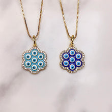 Load image into Gallery viewer, Stainless Steel Evil Eyes Enamel  Pendant Zircon Necklace NB0069