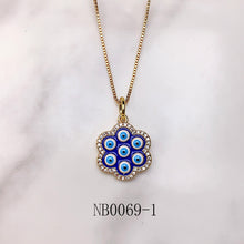 Load image into Gallery viewer, Stainless Steel Evil Eyes Enamel  Pendant Zircon Necklace NB0069