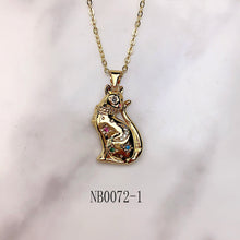 Load image into Gallery viewer, Stainless Steel Cat Tree Pendant Zircon Necklace NB0072