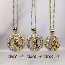 Load image into Gallery viewer, Stainless Steel Virgin Mary Pendant Zircon Necklace NB0074