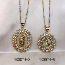 Load image into Gallery viewer, Stainless Steel Virgin Mary Pendant Zircon Necklace NB0074