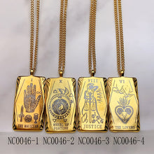 Load image into Gallery viewer, Stainless Steel Golden Tarot series Pendant Necklace NC0046