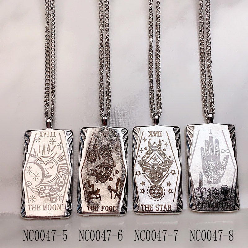 Stainless Steel Tarot series Pendant Necklace NC0047