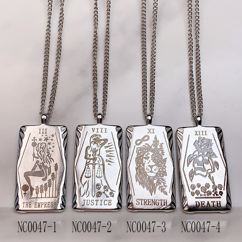 Stainless Steel Tarot series Pendant Necklace NC0047