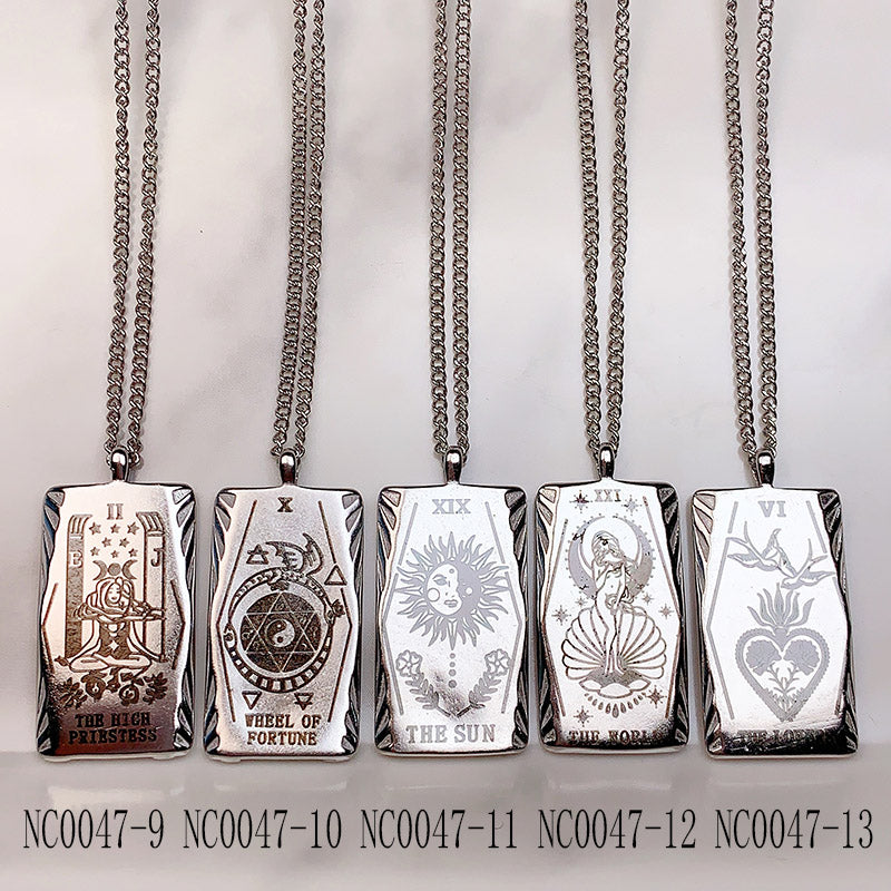 Stainless Steel Tarot series Pendant Necklace NC0047