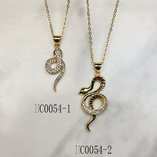 Load image into Gallery viewer, Stainless Steel  Snake Pendant Zircon  Necklace NC0054