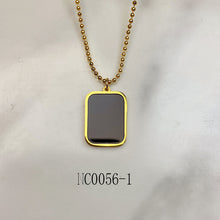 Load image into Gallery viewer, Stainless Steel  Black Enamel Bear Green Zircon Pendant Necklace NC0056