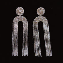 Load image into Gallery viewer, 925 Silver-Pin Zircon Long Tassel Earrings ED0002