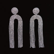 Load image into Gallery viewer, 925 Silver-Pin Zircon Long Tassel Earrings ED0002