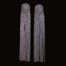 Load image into Gallery viewer, 925 Silver-Pin Zircon Long Tassel Earrings ED0004