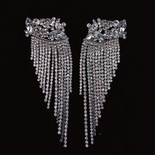 Load image into Gallery viewer, 925 Silver-Pin Zircon Long Tassel Earrings ED0005