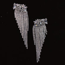 Load image into Gallery viewer, 925 Silver-Pin Zircon Long Tassel Earrings ED0005