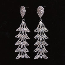 Load image into Gallery viewer, 925 Silver-Pin Zircon  Christmas Tree Earrings ED0006