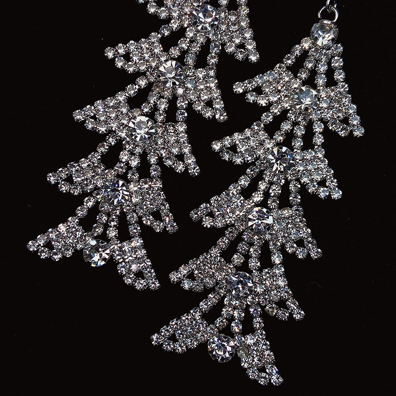 925 Silver-Pin Zircon  Christmas Tree Earrings ED0006