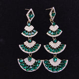 925 Silver-Pin Green Zircon Earrings ED0009