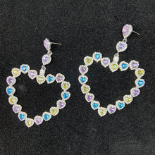 Load image into Gallery viewer, 925 Silver-Pin Heart Color Zircon Earrings ED0012