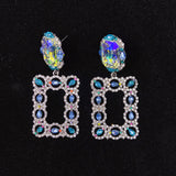 925 Silver-Pin Blue Zircon  Earrings ED0013