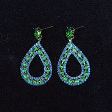 Load image into Gallery viewer, 925 Silver-Pin Green Blue Zircon Water Drop Earrings ED0014