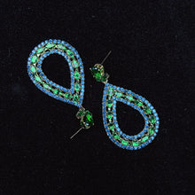 Load image into Gallery viewer, 925 Silver-Pin Green Blue Zircon Water Drop Earrings ED0014