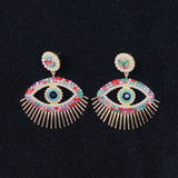 Alloy Evil Eyes Zircon Imitation Pearl Earrings ED0018