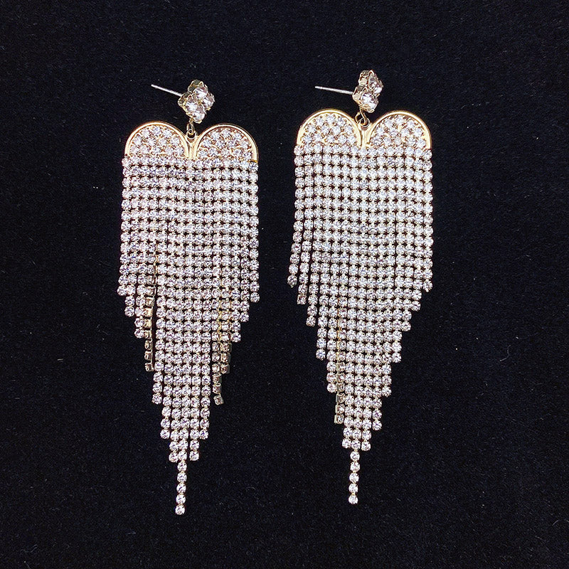 925 Silver-Pin Tassel Zircon Earrings ED0020