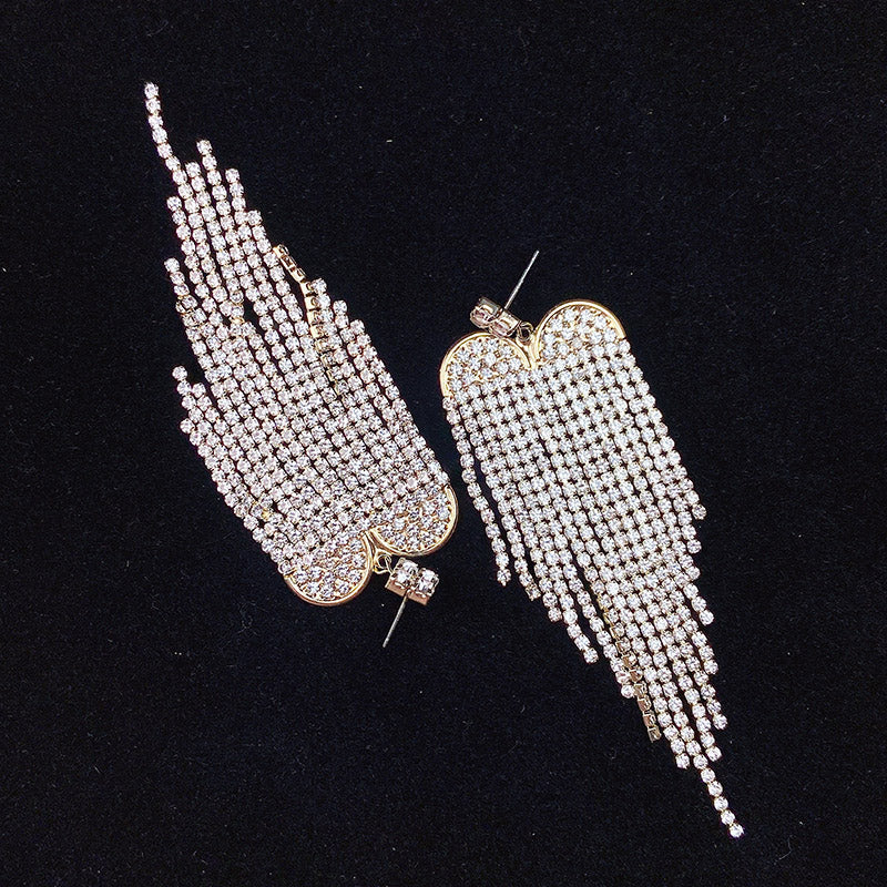 925 Silver-Pin Tassel Zircon Earrings ED0020