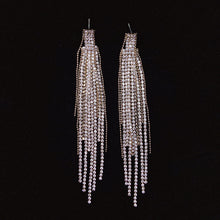 Load image into Gallery viewer, 925 Silver-Pin Long Tassel Zircon Earrings ED0022