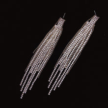 Load image into Gallery viewer, 925 Silver-Pin Long Tassel Zircon Earrings ED0022