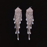 925 Silver-Pin Tassel Zircon Earrings ED0023