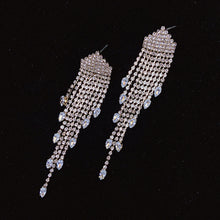 Load image into Gallery viewer, 925 Silver-Pin Tassel Zircon Earrings ED0023