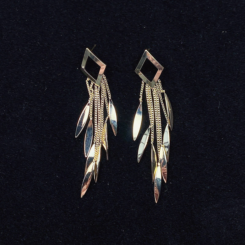 Alloy rhomb Tassel Earrings ED0025