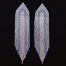 Load image into Gallery viewer, 925 Silver-Pin Long Tassel Zircon  Earrings ED0026