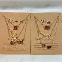 Load image into Gallery viewer, Alloy 12 Constellation Golden Three-Piece Suit Pendant Necklace NC0063