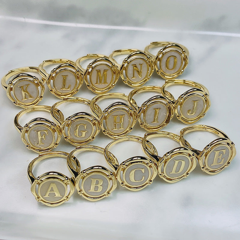 Stainless Steel 26 Letters Can Adjust Ring (a set 26pcs)  RE0005